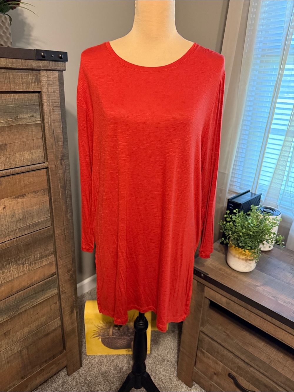 Old Navy Women's 3/4 Sleeve Rust orange Tunic